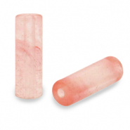 Natural stone beads tubes Rose Pink