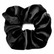 Scrunchie velvet hair tie Black