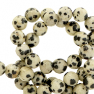Natural stone beads Dalmatian Stone 6mm Elm Grey-Greige