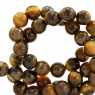 Natural stone beads Tigereye 4mm Multicolour Brown