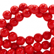 4 mm glass beads opaque Fiery Red