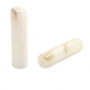 Shell beads tube Cream Beige-AB Coating