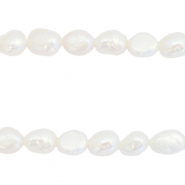 BQ Freshwater pearls nugget oval 8x5-6mm Naturel White