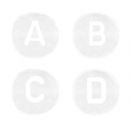 Acrylic letter beads mix White Transparent