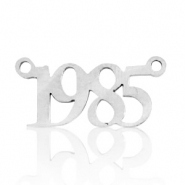 Stainless steel charms/connector year 1985 Silver
