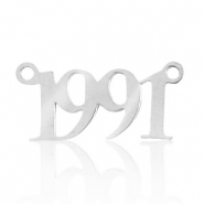 Stainless steel charms/connector year 1991 Silver