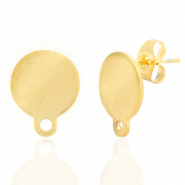 Stainless steel earrings 10mm with loop Gold