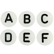 Acrylic letter beads glow-in-the-dark mix Off White-Black
