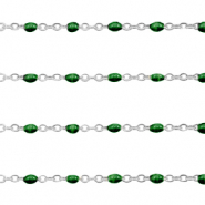 Stainless steel findings belcher chain 1mm Ultramarine Green-Silver