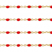 Stainless steel findings belcher chain 1mm Samba Red-Gold
