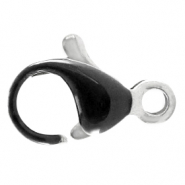 Stainless steel findings lobster clasp 10mm Black-Silver