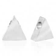 Stainless steel beads triangle Silver