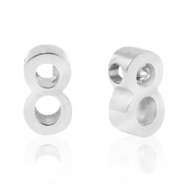 Stainless steel beads number 8 Silver