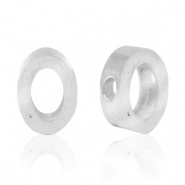 Stainless steel beads letter O Silver