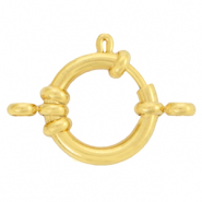 Stainless Steel findings bolt ring clasp 18mm with loops Gold