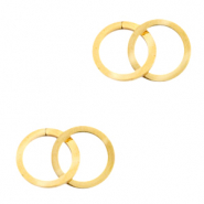 Stainless steel charms/connector double circle Gold