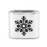 DQ European metal sliders snowflake Mix & Match Antique Silver (nickel free)