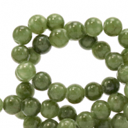 Natural stone beads Marble 4mm Olive Green