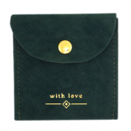 Jewellery Bag "with love" Dark Green-Gold