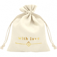 Jewellery Bag "with love" Off White-Gold
