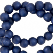 Super Polaris beads round 6 mm matt Deep Blue