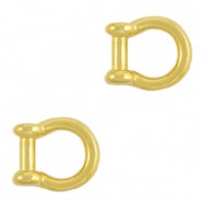 DQ European metal charms connector ring Gold (nickel free)