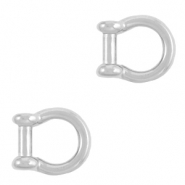 DQ European metal charms connector ring Antique Silver (nickel free)