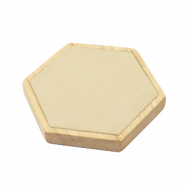 Jewellery display hexagon wood with faux suede for various jewellery Natural-Beige