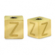 Stainless steel beads letter Z Gold