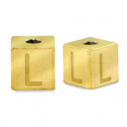 Stainless steel beads letter L Gold