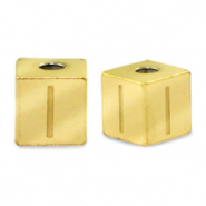 Stainless steel beads letter I Gold