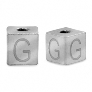 Stainless steel beads letter G Silver