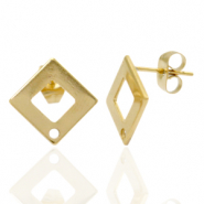 Stainless steel earrings/earpin square with eye Gold