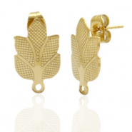 Stainless steel earrings/earpin oval with loop Gold