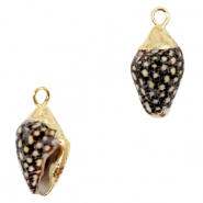 Shell pendant specials Whelks Dark Brown Mix-Gold