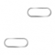 Stainless steel charms/connector oval Silver