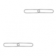 Stainless steel charms/connector double links oval Silver