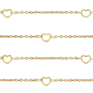 Stainless steel findings belcher chain hearts Gold