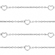 Stainless steel findings belcher chain hearts Silver