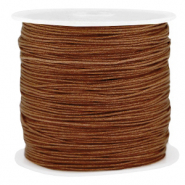 Macram&eacute; bead cord 0.8mm Pecan Brown