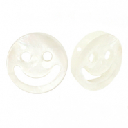 Shell beads smiley White (natural colour)