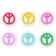 Acrylic letter beads peace Multicolour-White