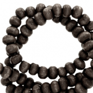 Wooden beads round 6mm Anthracite Black