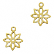 Stainless steel charms flower Gold