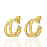 Stainless steel earrings/earpin creole Gold