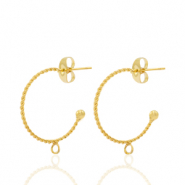 Stainless steel earrings / earpin creole with loop Gold