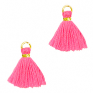 Tassels 1cm Gold-Neon Pink