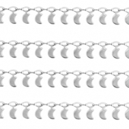 Stainless steel belcher chain moon Silver