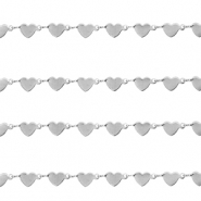 Stainless steel belcher chain heart Silver