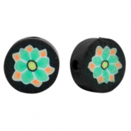 Polymer beads flower Black-Green